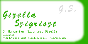 gizella szigriszt business card